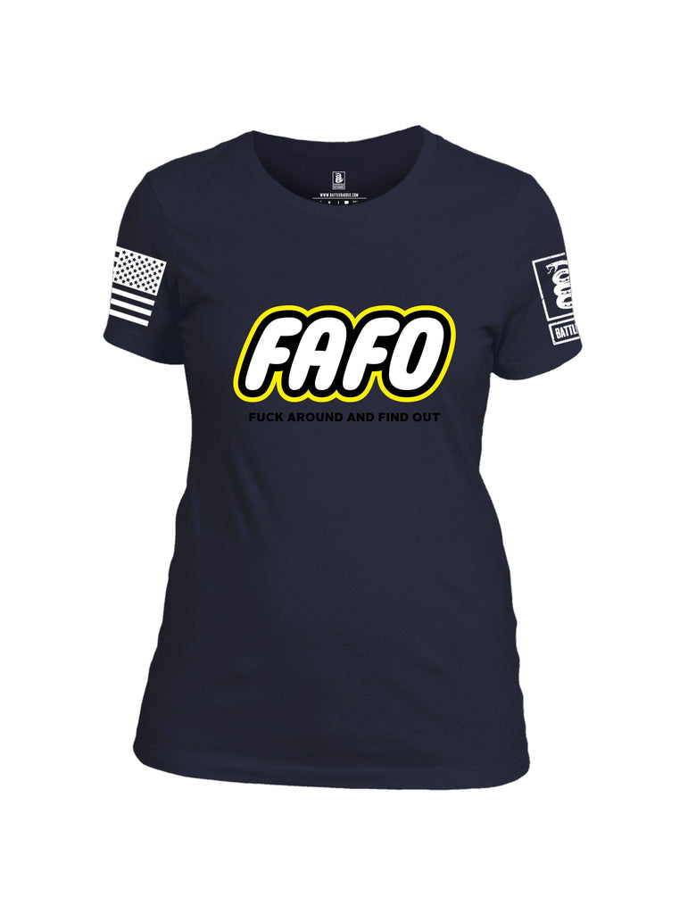 Battleraddle Fafo  White Sleeves Women Cotton Crew Neck T-Shirt