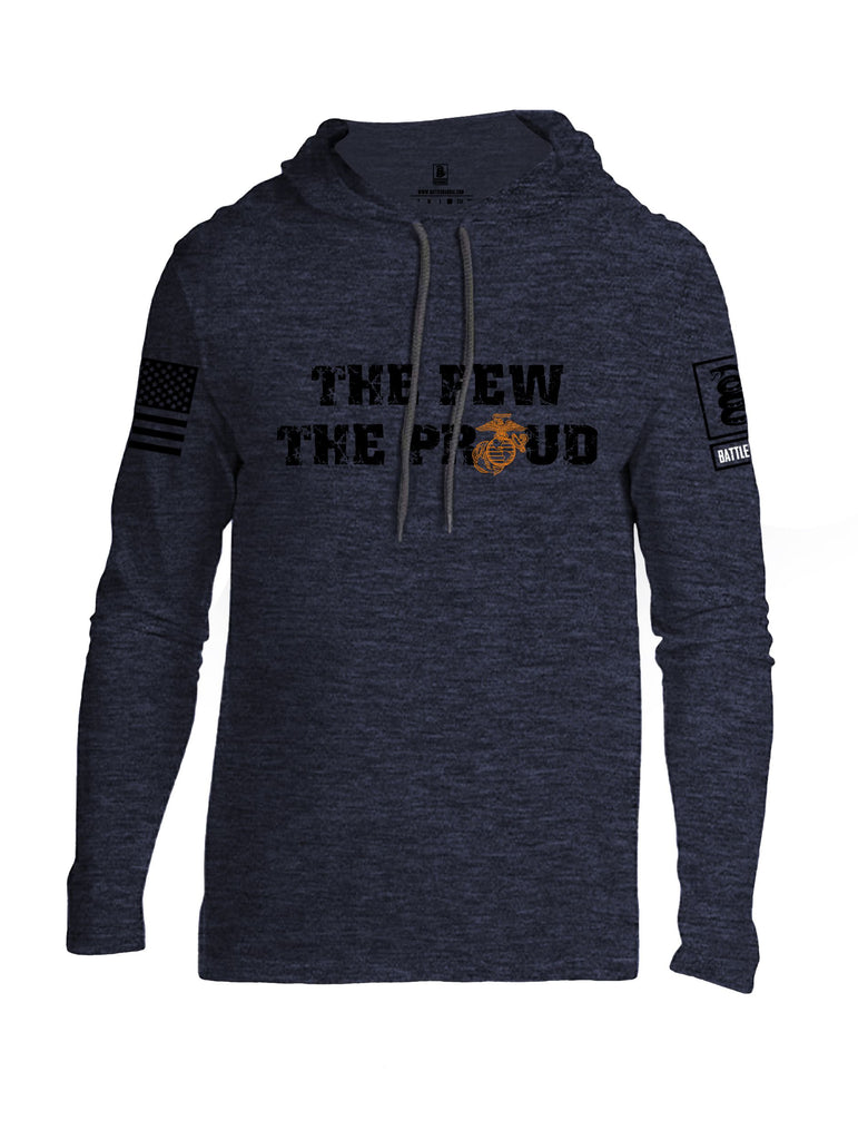 Battleraddle The Few The Proud  Black Sleeves Men Cotton Thin Cotton Lightweight Hoodie