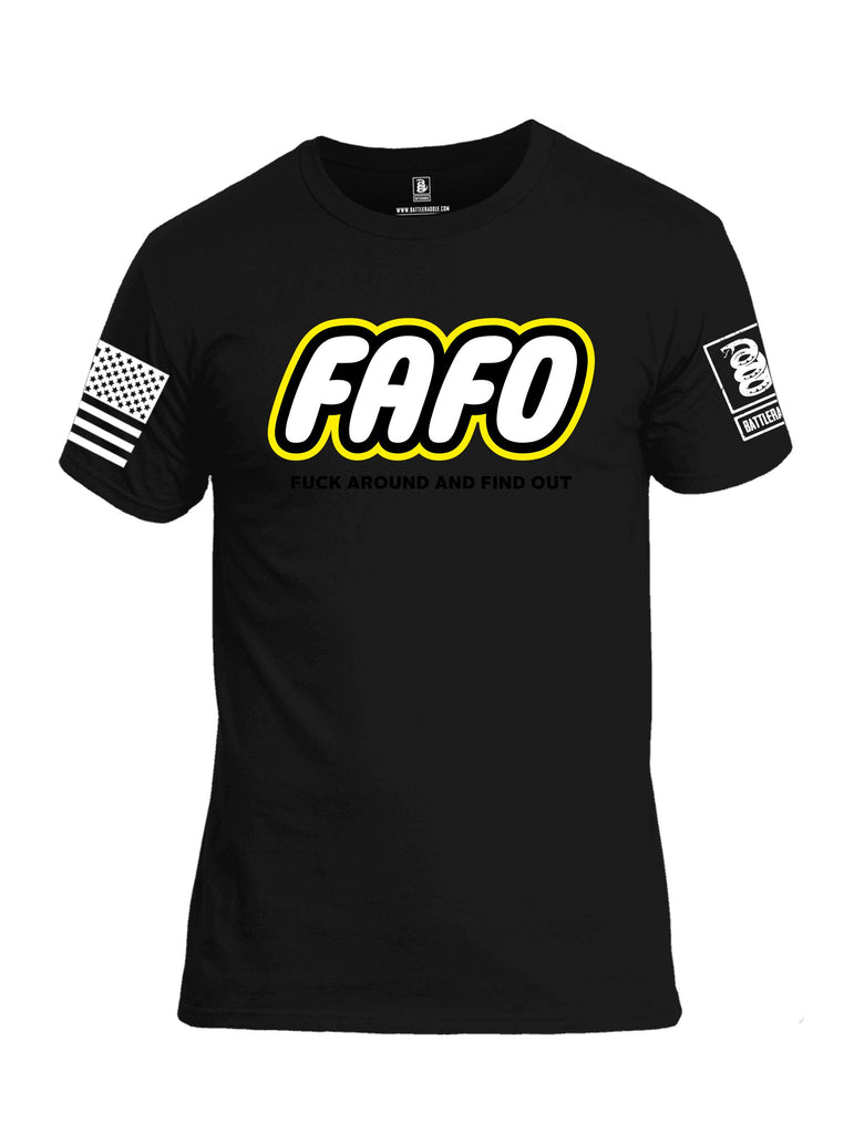 Battleraddle Fafo  White Sleeves Men Cotton Crew Neck T-Shirt