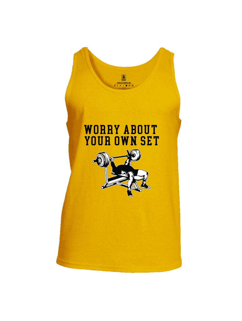 Battleraddle Worry About Your Own Set  Black Sleeves Men Cotton Cotton Tank Top