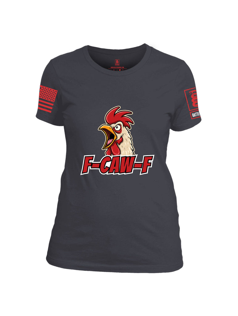 Battleraddle F Caw F Red Sleeves Women Cotton Crew Neck T-Shirt