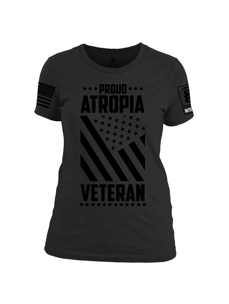 Battleraddle Proud Atropia Black  Black Sleeves Women Cotton Crew Neck T-Shirt