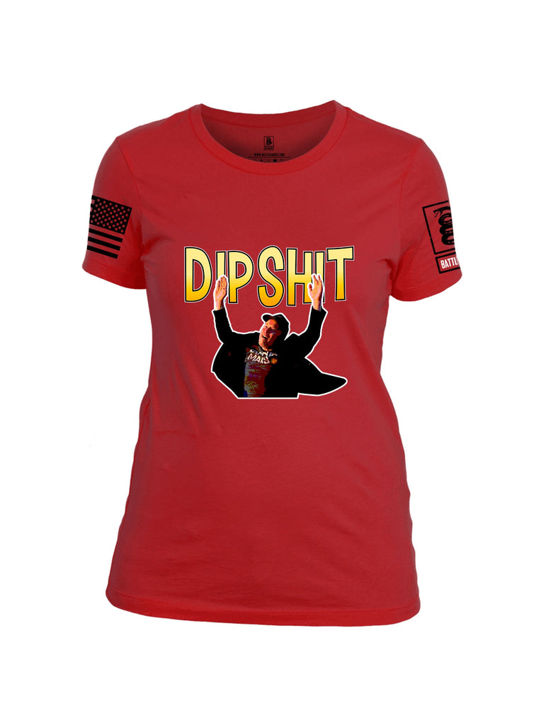 Battleraddle Dipshit Black Sleeves Women Cotton Crew Neck T-Shirt