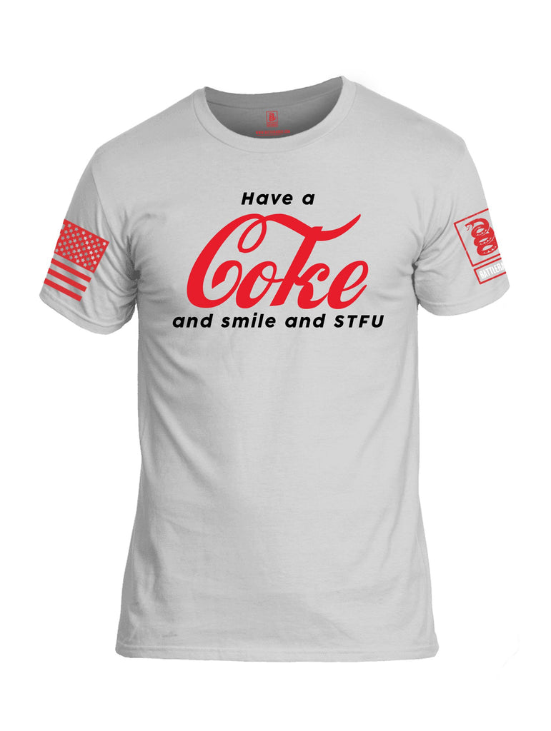 Battleraddle Have A Coke  Red Sleeves Men Cotton Crew Neck T-Shirt