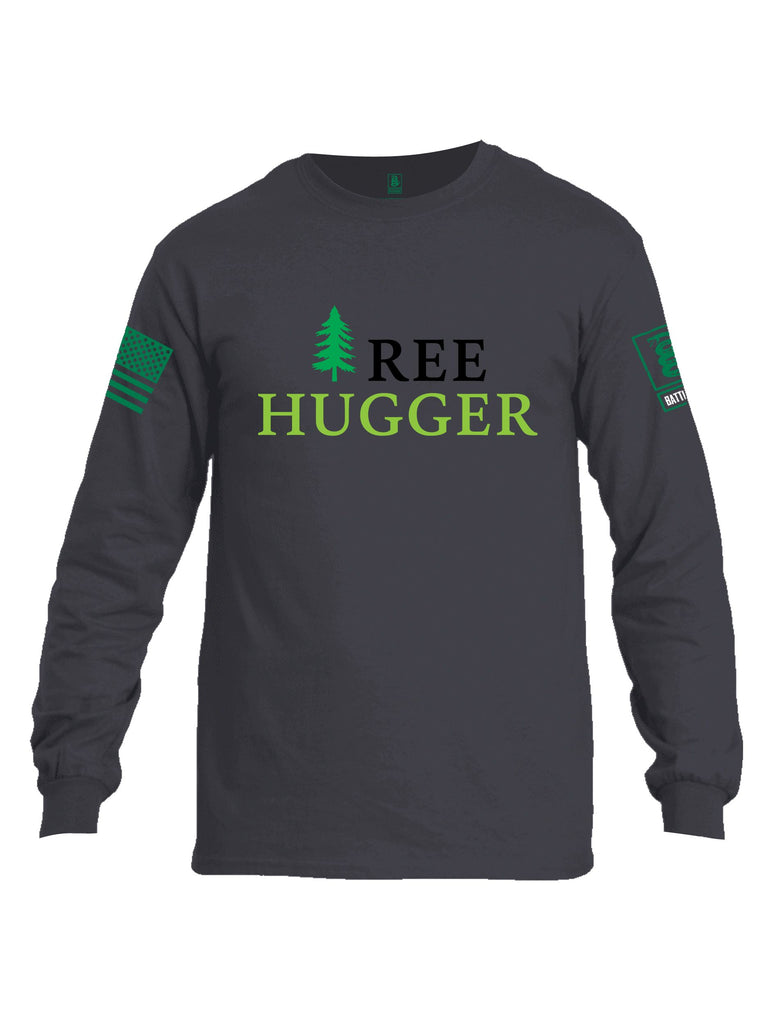 Battleraddle Tree Hugger Pearl Green Sleeves Men Cotton Crew Neck Long Sleeve T Shirt