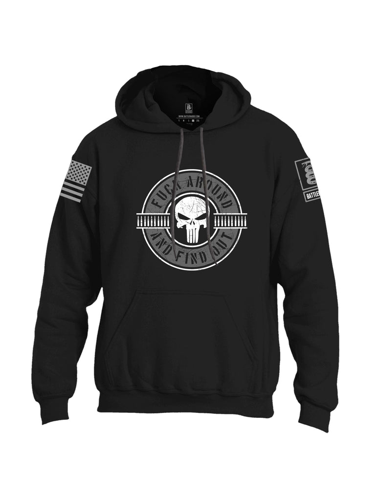 Battleraddle Faafo Punisher Grey Sleeves Uni Cotton Blended Hoodie With Pockets