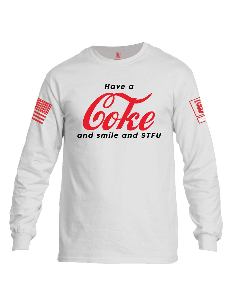 Battleraddle Have A Coke  Red Sleeves Men Cotton Crew Neck Long Sleeve T Shirt