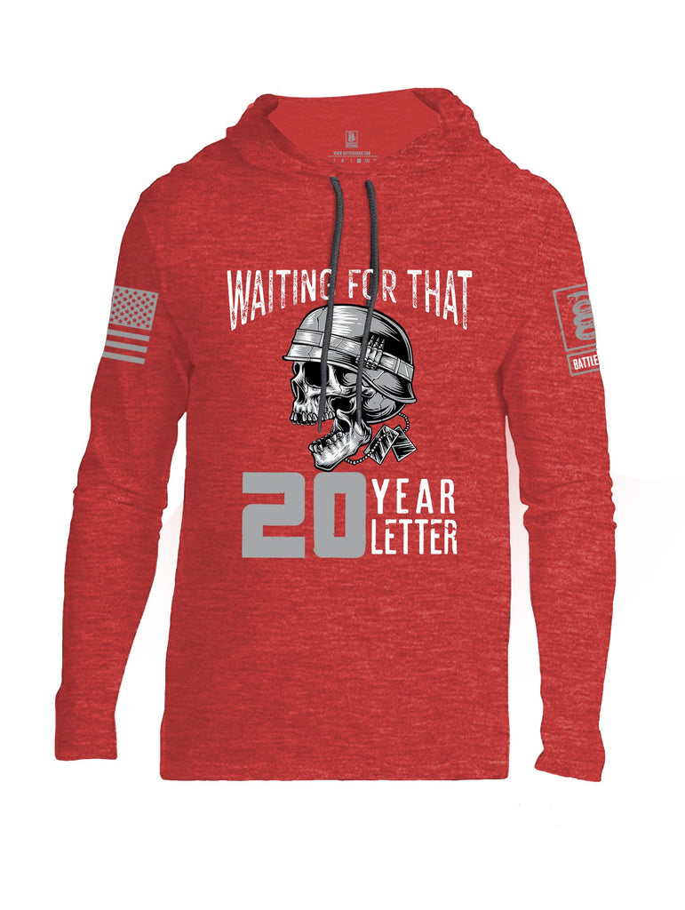 Battleraddle Waiting For That 20 Year Letter Grey Sleeves Men Cotton Thin Cotton Lightweight Hoodie