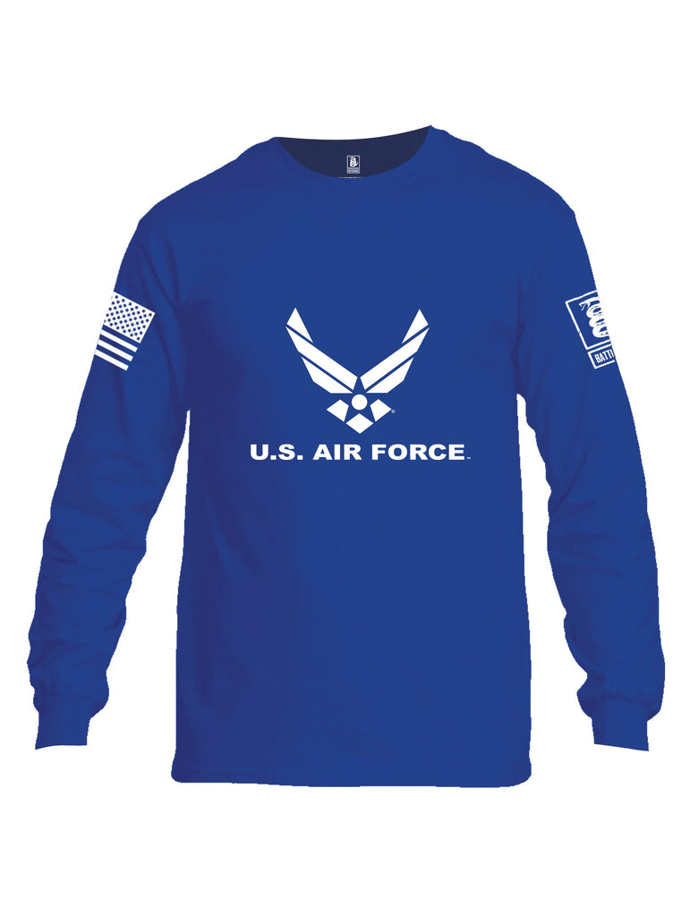 Battleraddle Us Air Force White Sleeves Men Cotton Crew Neck Long Sleeve T Shirt