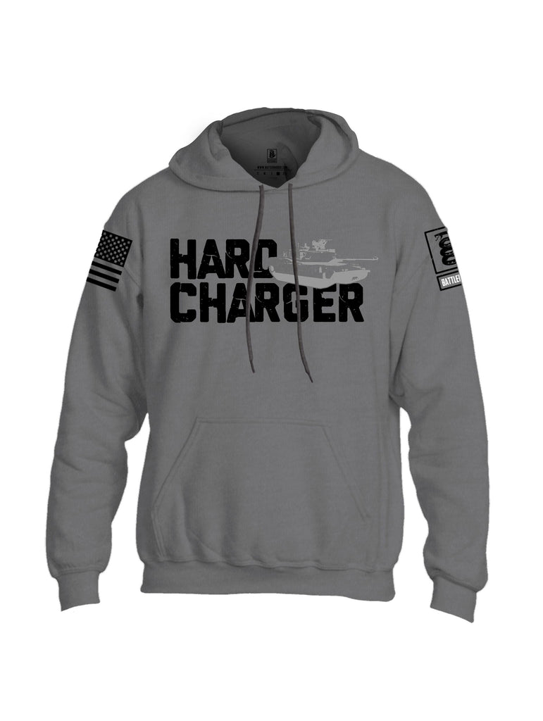 Battleraddle Hard Charger Black Sleeves Uni Cotton Blended Hoodie With Pockets