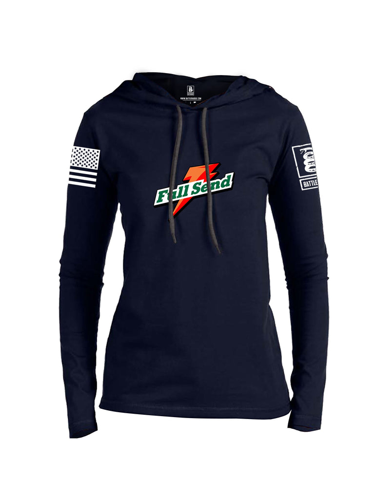 Battleraddle Full Send Lightning White Sleeves Women Cotton Thin Cotton Lightweight Hoodie