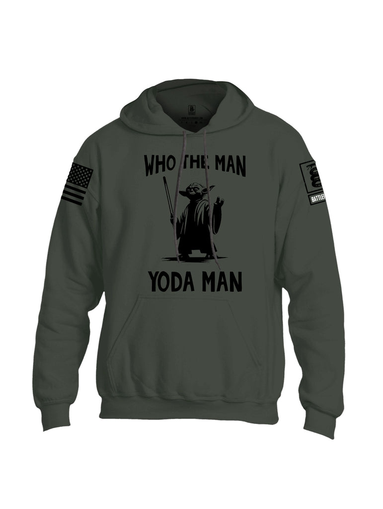 Battleraddle Who The Man  Black Sleeves Uni Cotton Blended Hoodie With Pockets