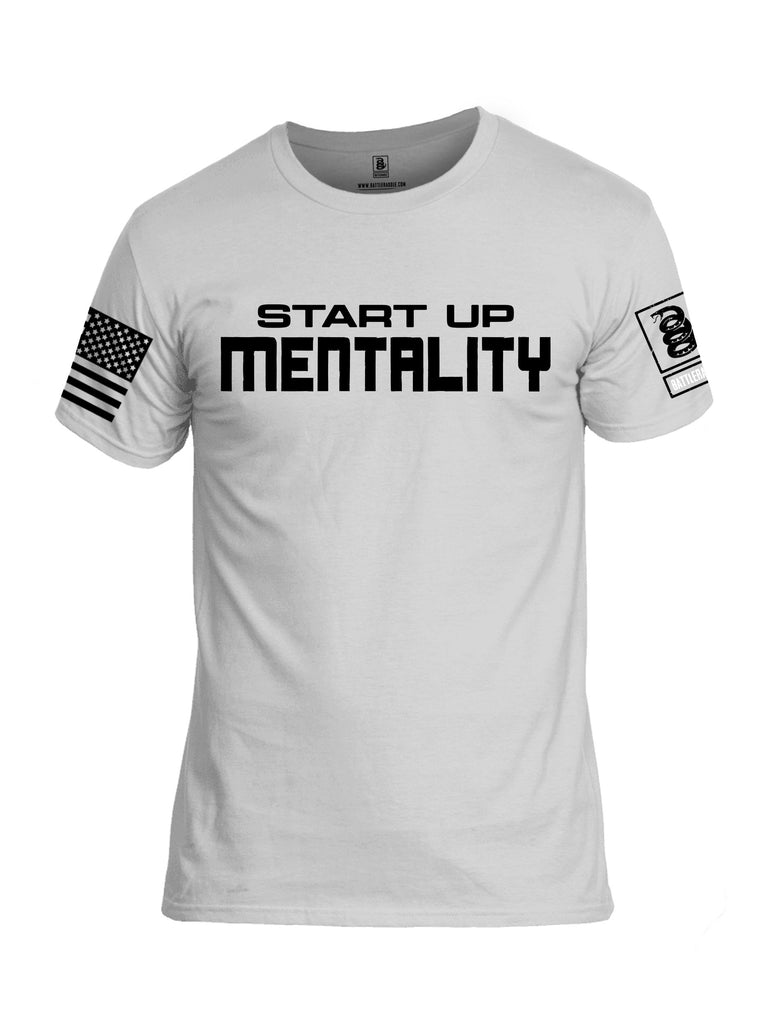 Battleraddle Start Up Mentality  Black Sleeves Men Cotton Crew Neck T-Shirt