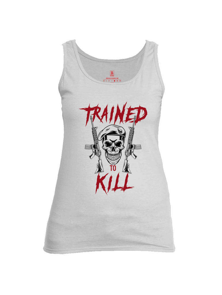 Battleraddle Trained To Kill  Red Sleeves Women Cotton Cotton Tank Top