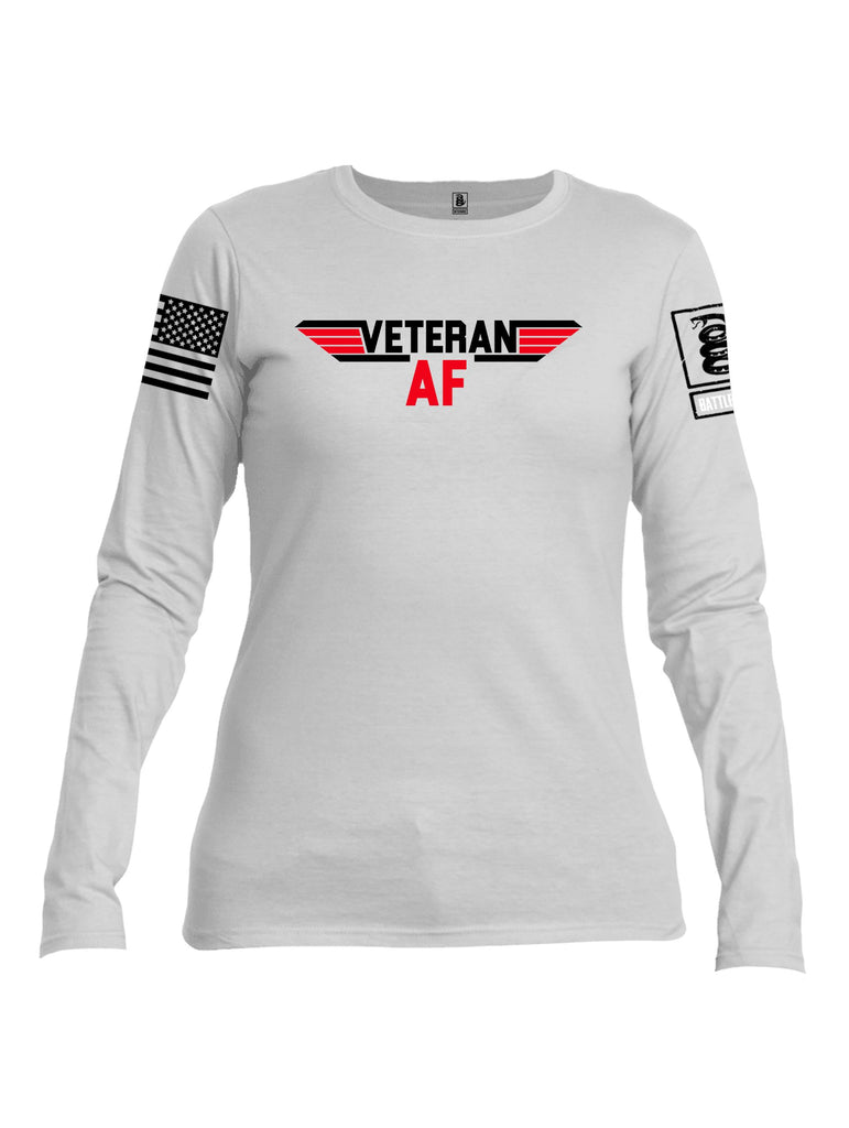 Battleraddle Veteran Af  Black Sleeves Women Cotton Crew Neck Long Sleeve T Shirt