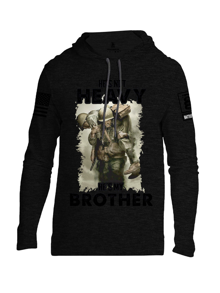 Battleraddle He'S Not Heavy He'S My Brother Black Sleeves Men Cotton Thin Cotton Lightweight Hoodie