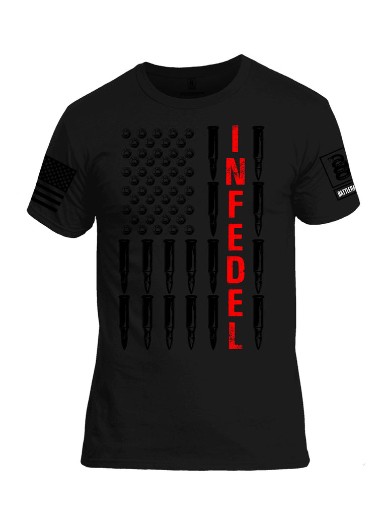 Battleraddle Infedel  Black Sleeves Men Cotton Crew Neck T-Shirt