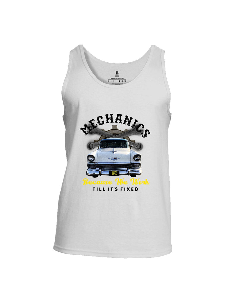 Battleraddle Mechanics Because We Work Black Sleeves Men Cotton Cotton Tank Top