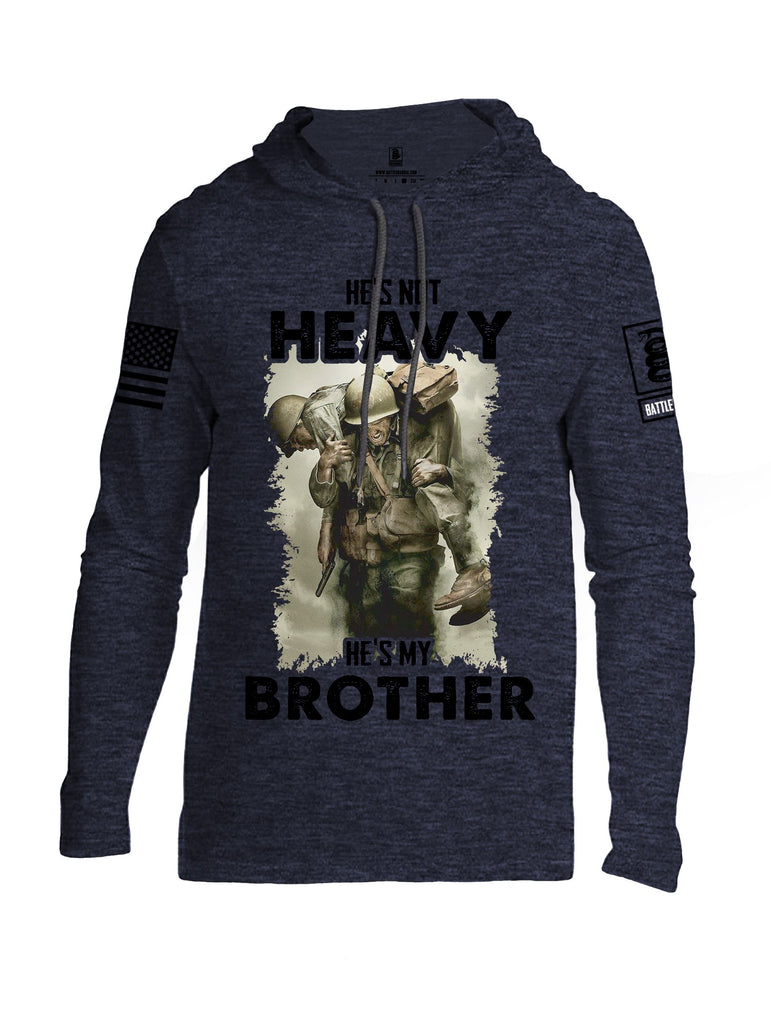 Battleraddle He'S Not Heavy He'S My Brother Black Sleeves Men Cotton Thin Cotton Lightweight Hoodie