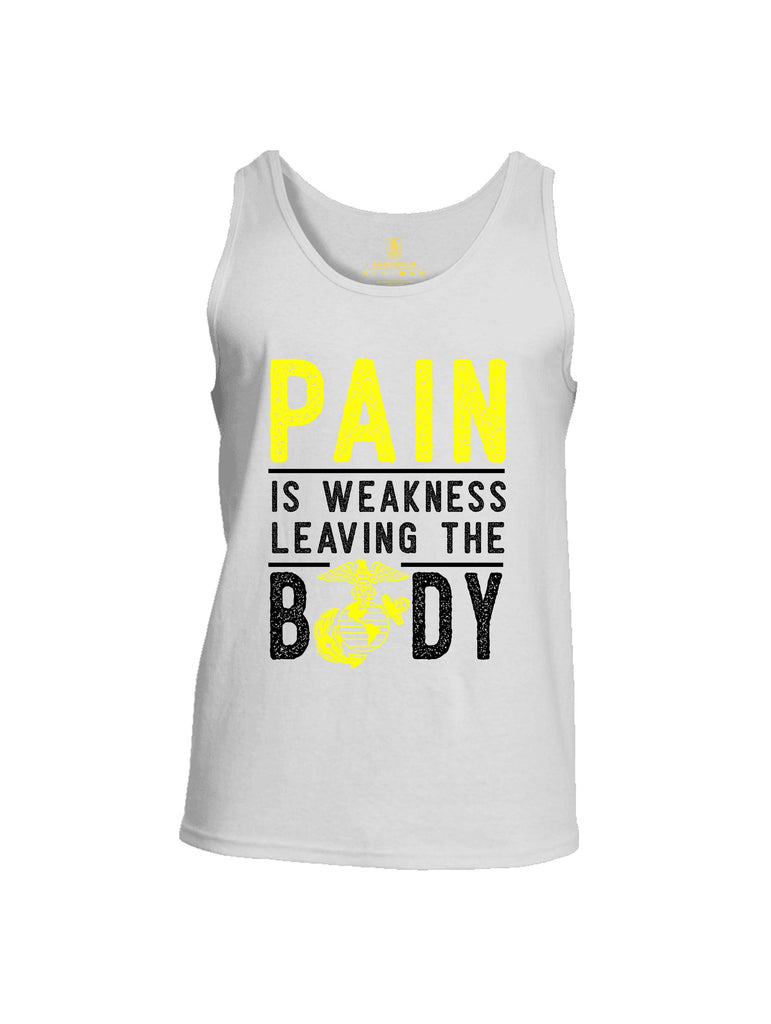 Battleraddle Pain Is Weakness  Yellow Sleeves Men Cotton Cotton Tank Top