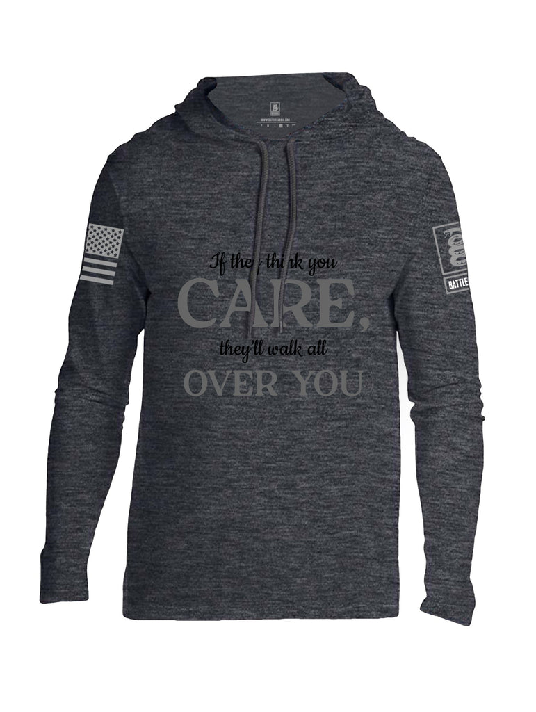 Battleraddle If They Think You Care Grey Sleeves Men Cotton Thin Cotton Lightweight Hoodie