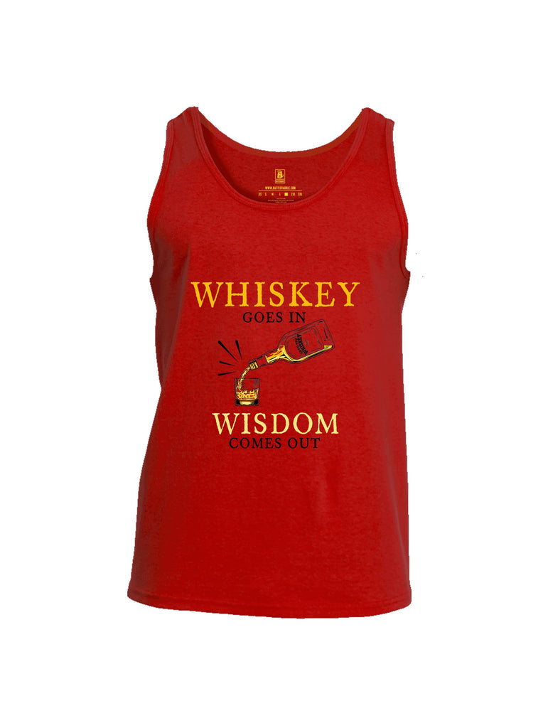 Battleraddle Whiskey Goes In Wisdom Comes Out Yellow Sleeves Men Cotton Cotton Tank Top