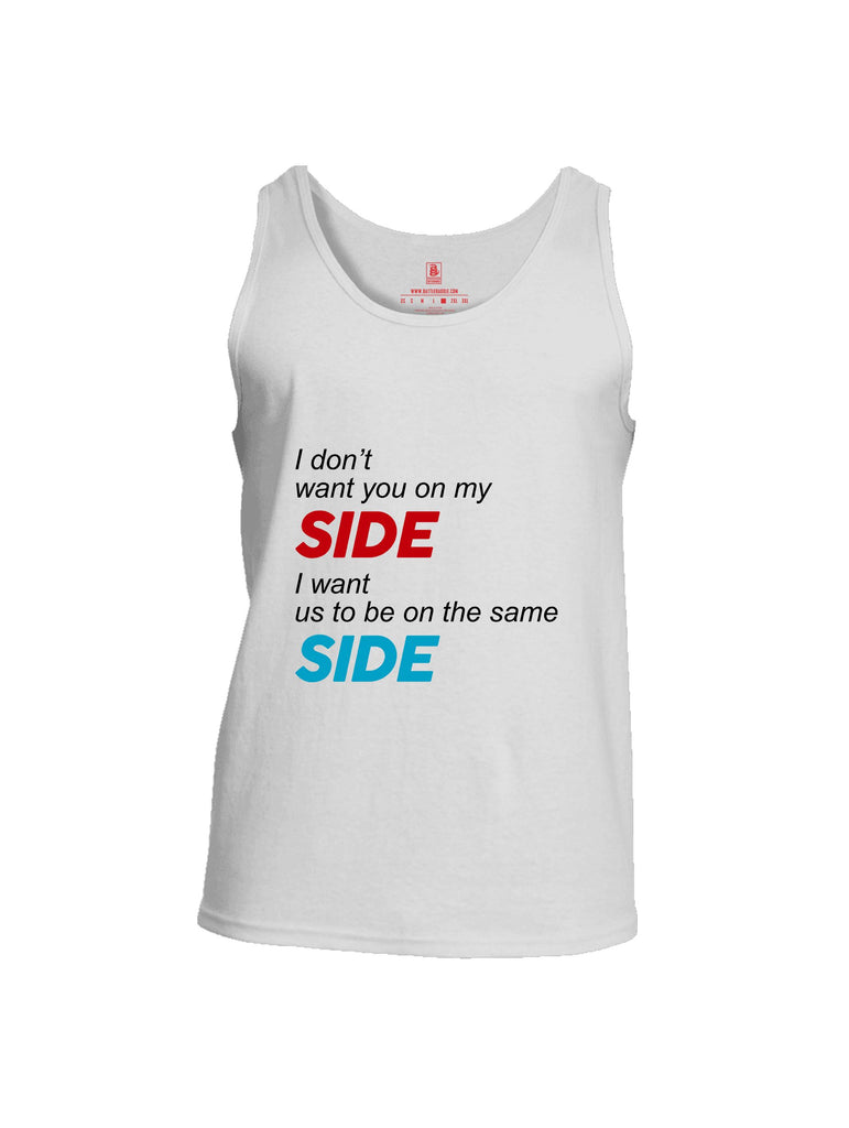 Battleraddle I Don'T Want You On My Side Red Sleeves Men Cotton Cotton Tank Top