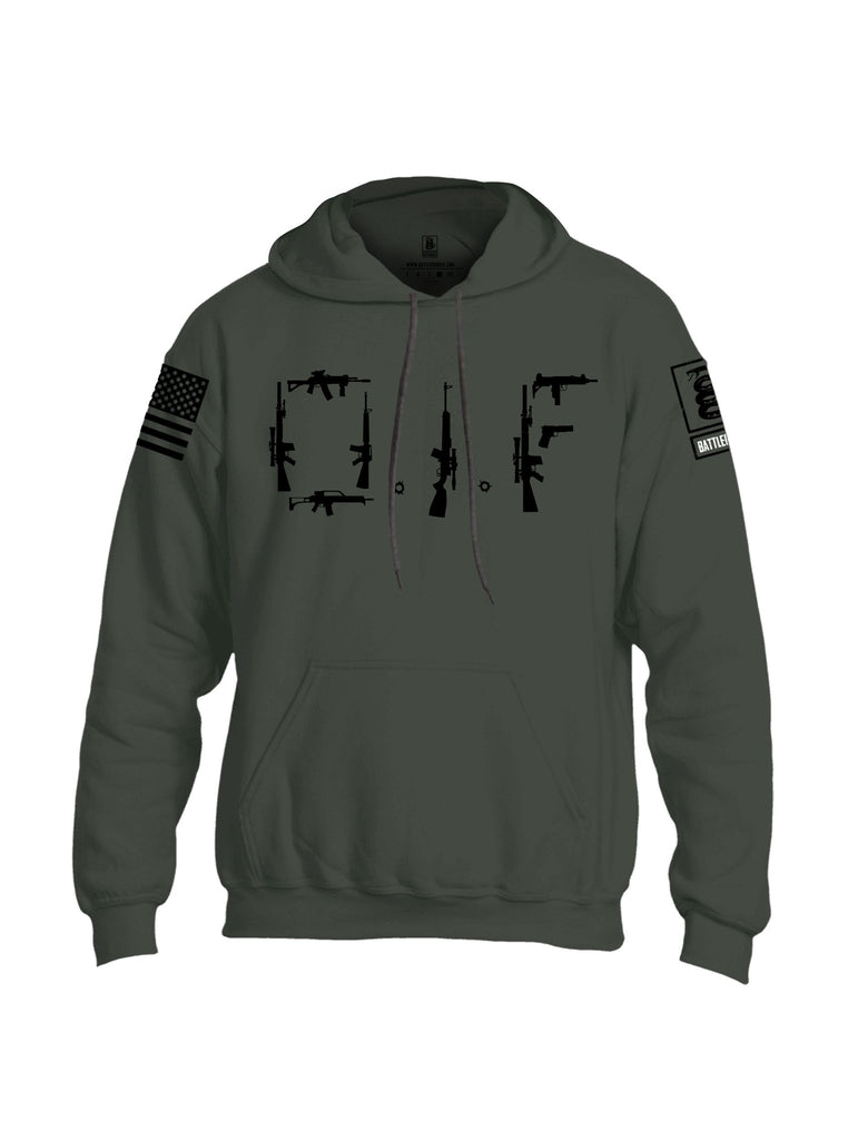 Battleraddle Oif Rifle Black Sleeves Uni Cotton Blended Hoodie With Pockets