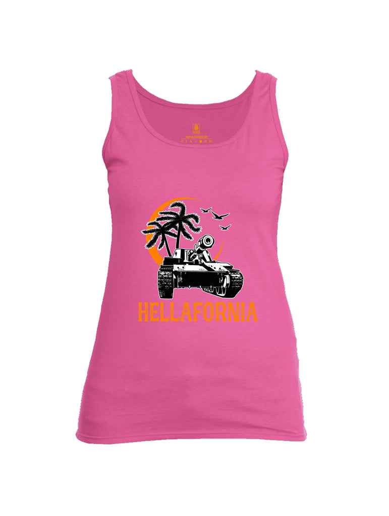 Battleraddle Hellafornia Orange Sleeves Women Cotton Cotton Tank Top