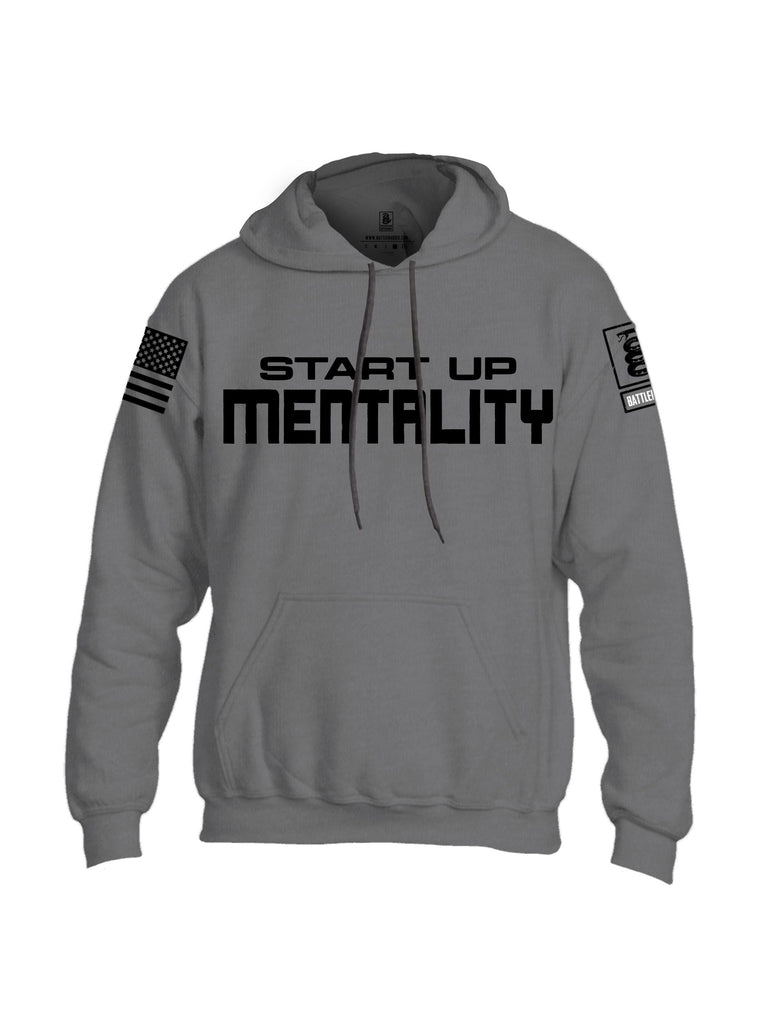 Battleraddle Start Up Mentality  Black Sleeves Uni Cotton Blended Hoodie With Pockets