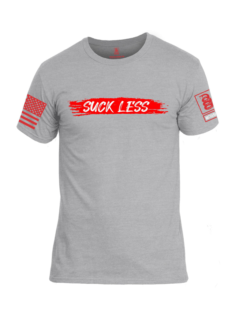 Battleraddle Suck Less Red Sleeves Men Cotton Crew Neck T-Shirt