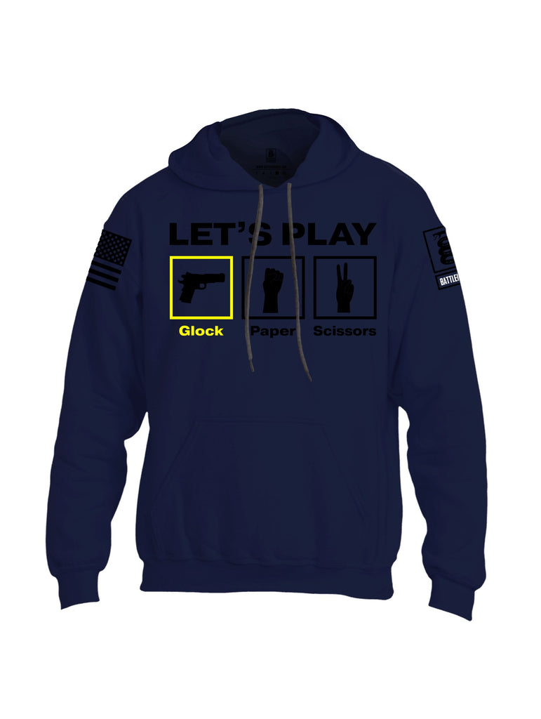 Battleraddle Let'S Play Glock Paper Scissors Black Sleeves Uni Cotton Blended Hoodie With Pockets