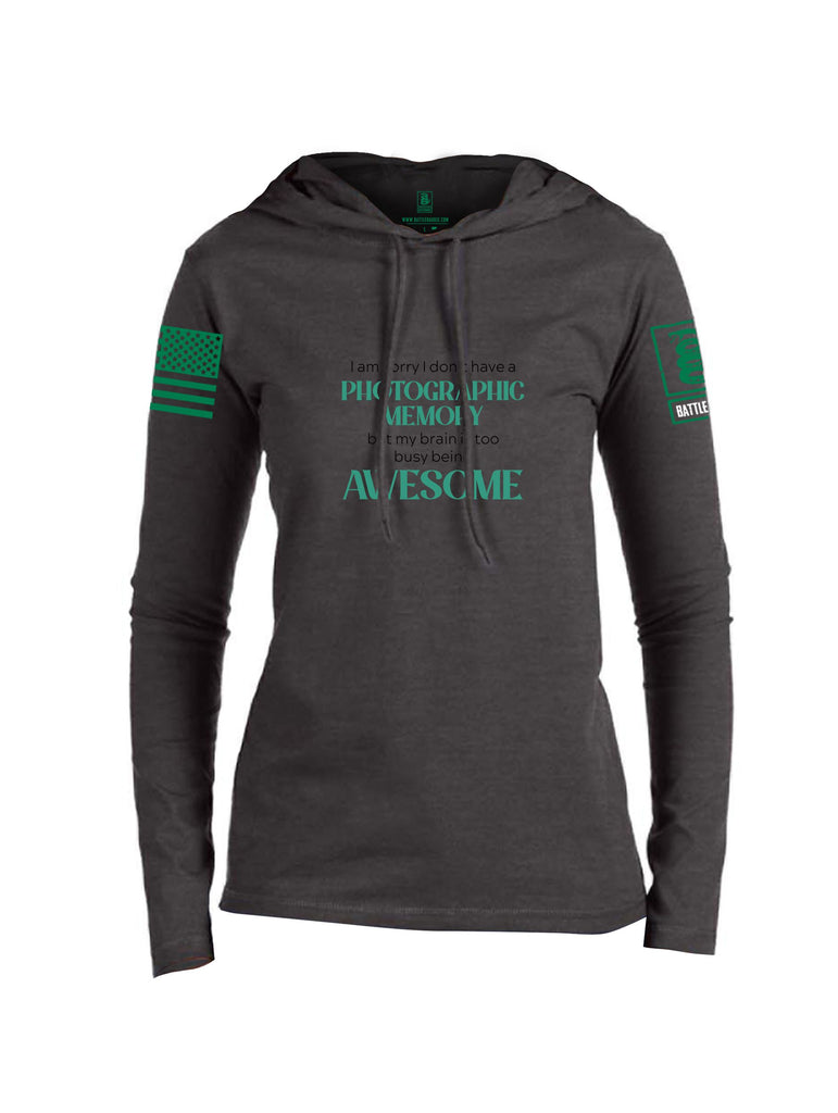 Battleraddle I Am Sorry I Don'T Have A Photographic Memory Pearl Green Sleeves Women Cotton Thin Cotton Lightweight Hoodie