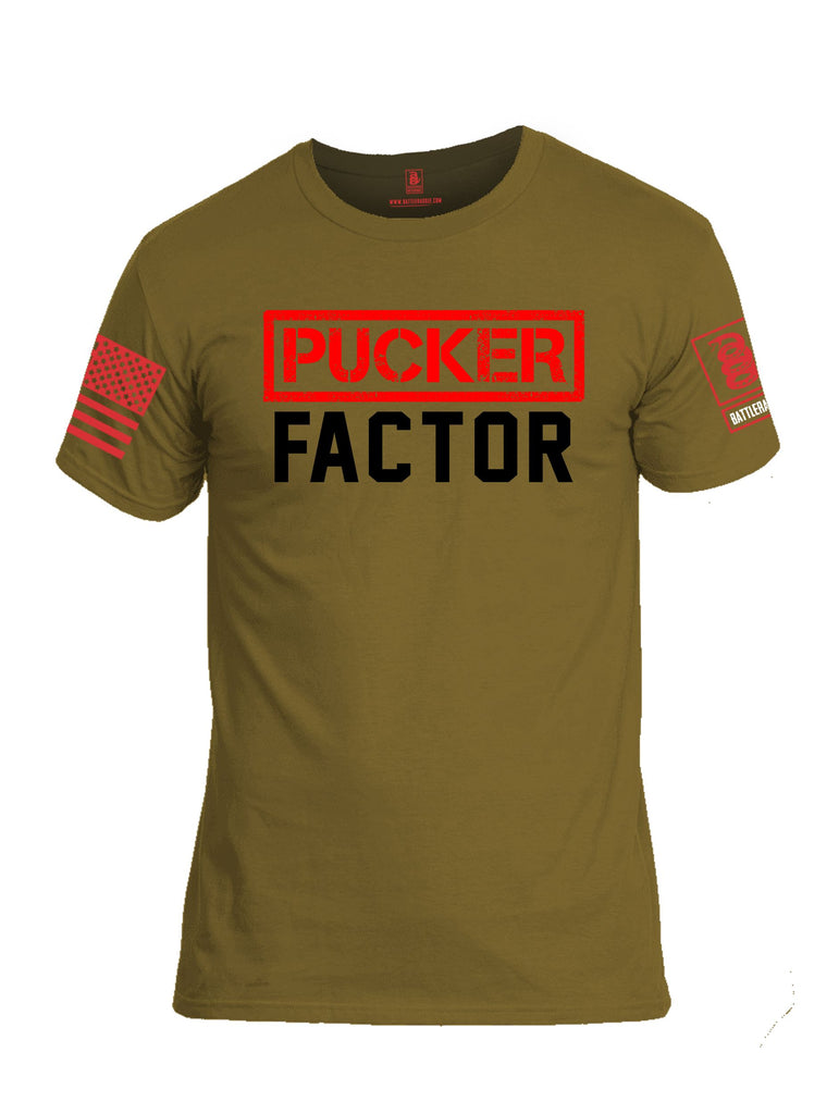 Battleraddle Pucker Factor  Red Sleeves Men Cotton Crew Neck T-Shirt