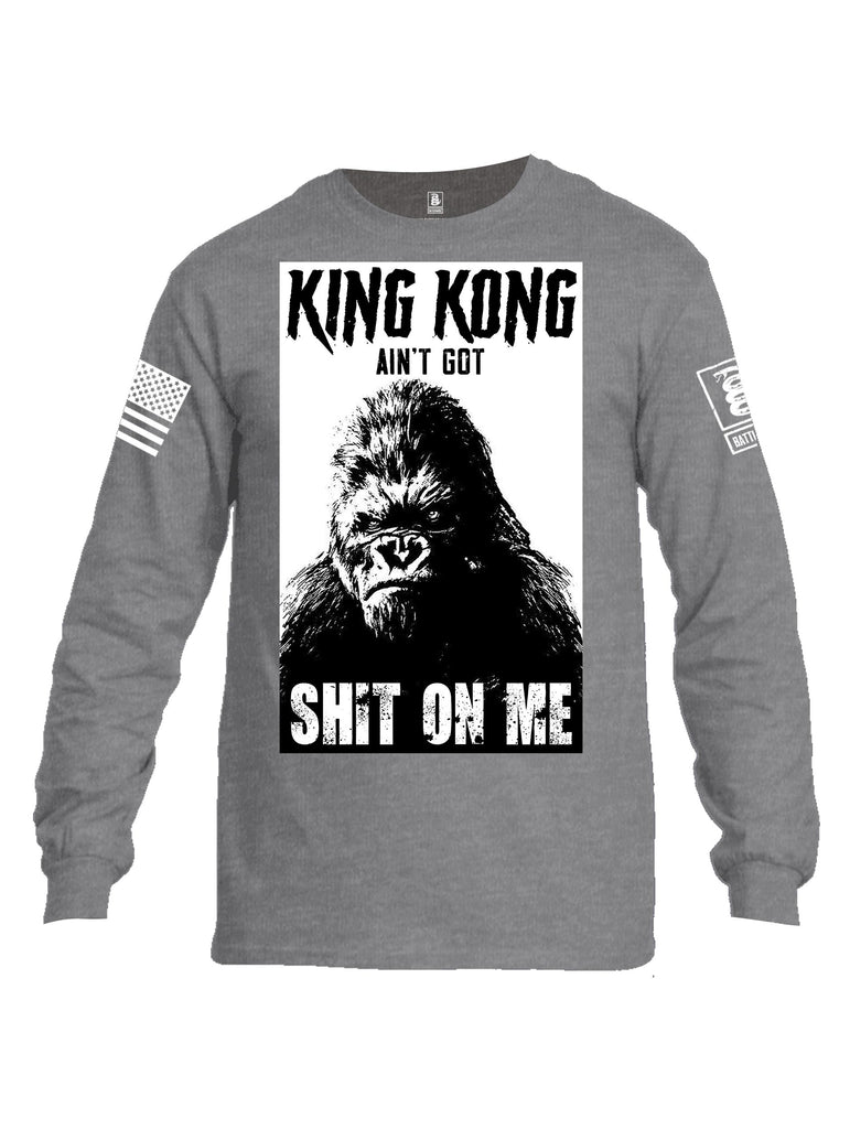 Battleraddle King Kong Ain'T Got Shit On Me White Sleeves Men Cotton Crew Neck Long Sleeve T Shirt