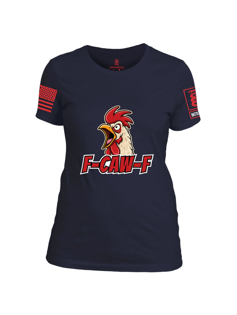 Battleraddle F Caw F Red Sleeves Women Cotton Crew Neck T-Shirt