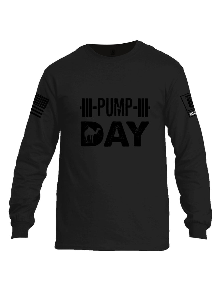 Battleraddle Pump Day  Black Sleeves Men Cotton Crew Neck Long Sleeve T Shirt