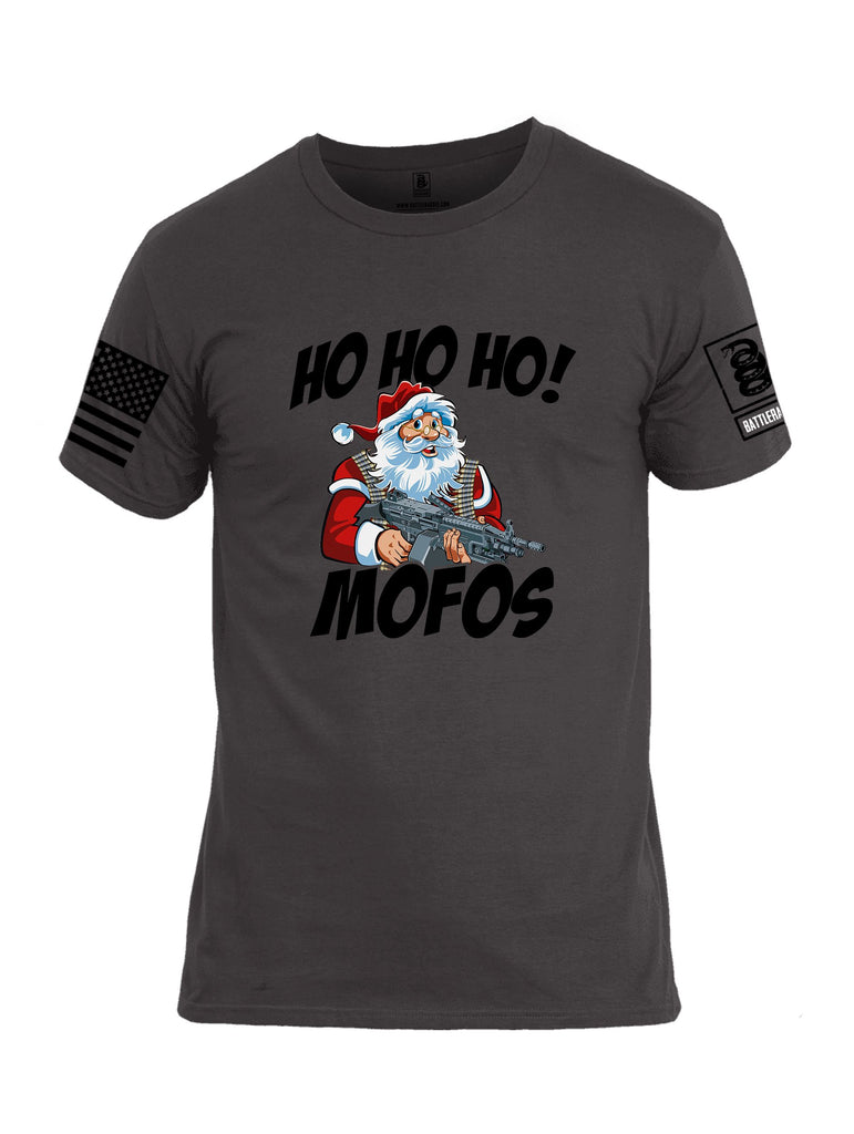 Battleraddle Hohoho Mofos  Black Sleeves Men Cotton Crew Neck T-Shirt