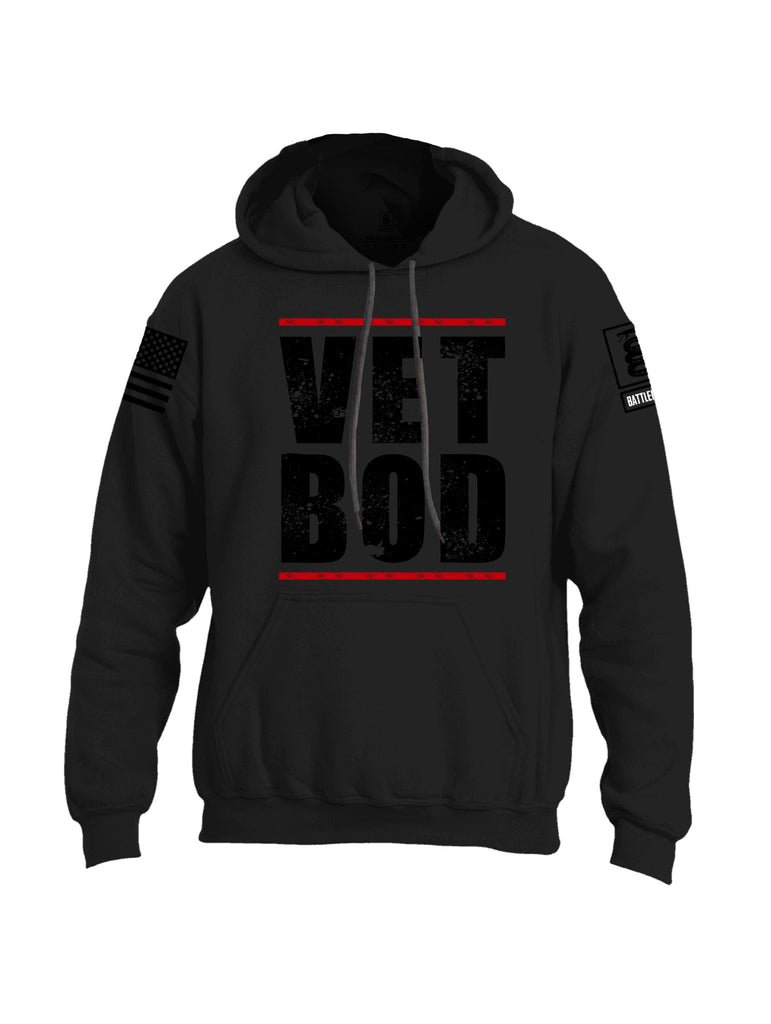 Battleraddle Vet Bod  Black Sleeves Uni Cotton Blended Hoodie With Pockets