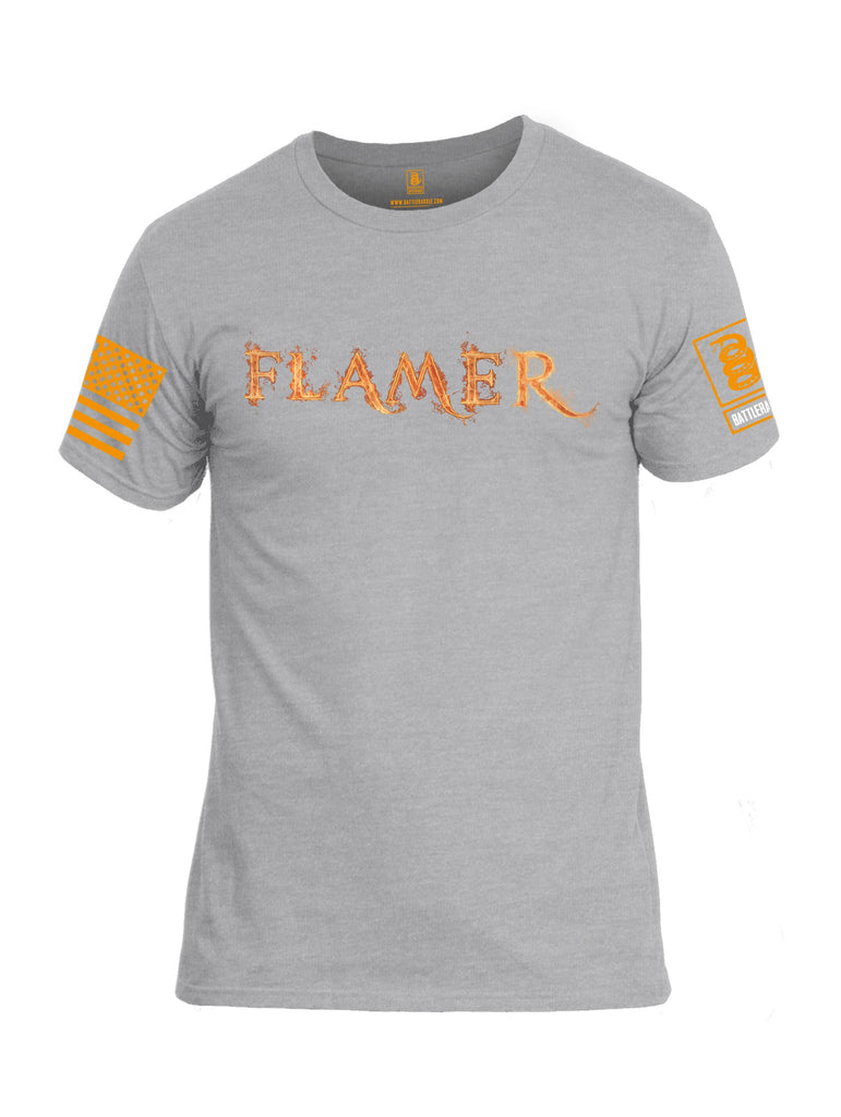 Battleraddle Flamer Orange Sleeves Men Cotton Crew Neck T-Shirt