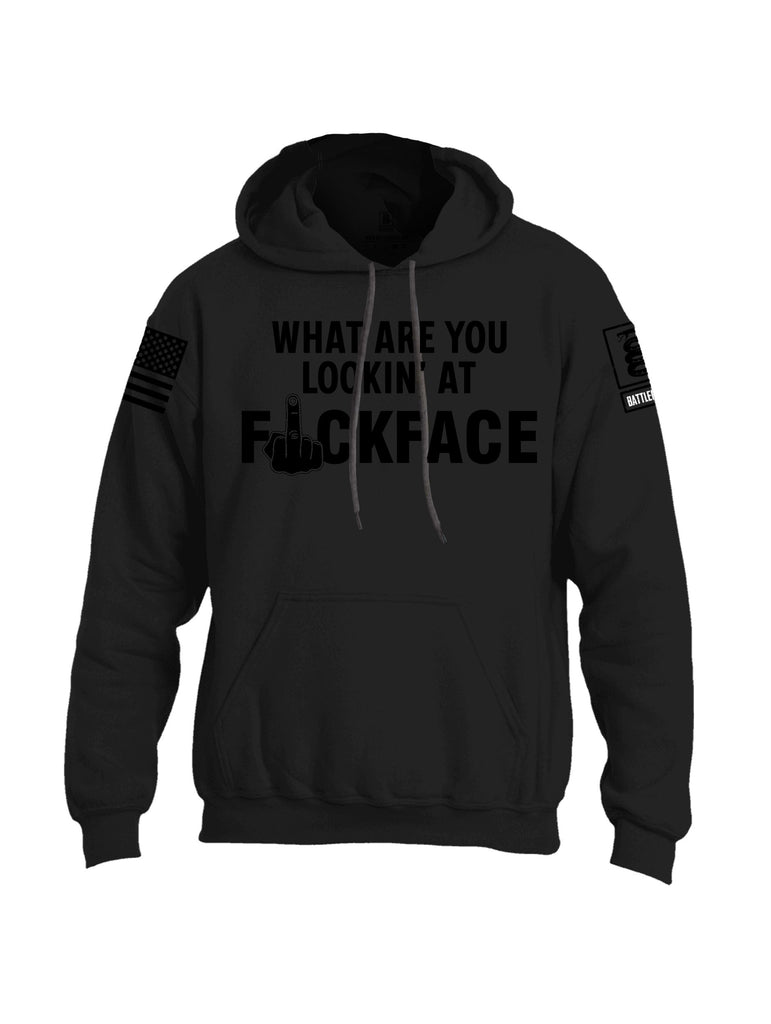 Battleraddle What Are You Lookin At Black Sleeves Uni Cotton Blended Hoodie With Pockets