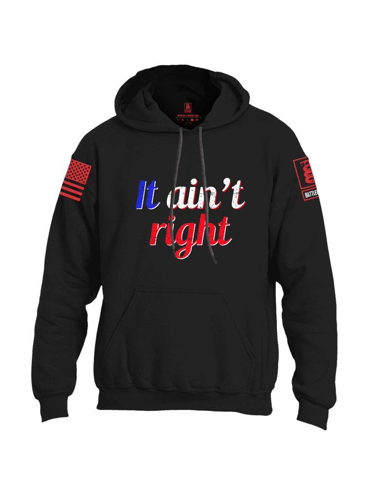 Battleraddle It Aint Right Red Sleeves Uni Cotton Blended Hoodie With Pockets