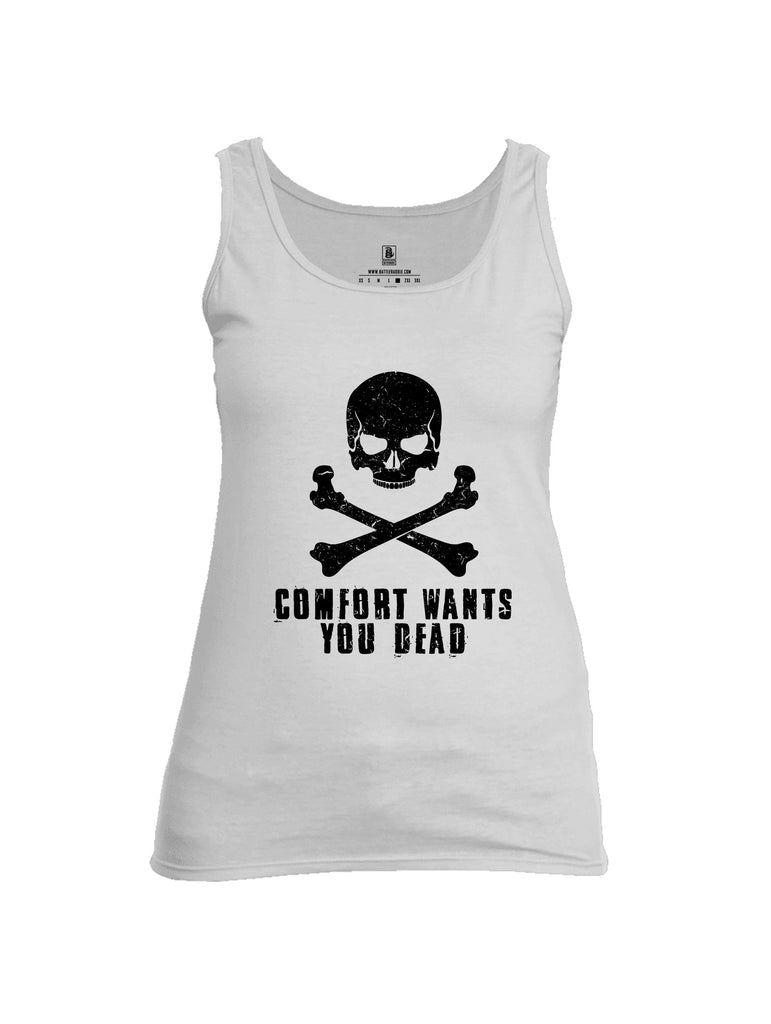 Battleraddle Comfort Wants You Dead Black Sleeves Women Cotton Cotton Tank Top