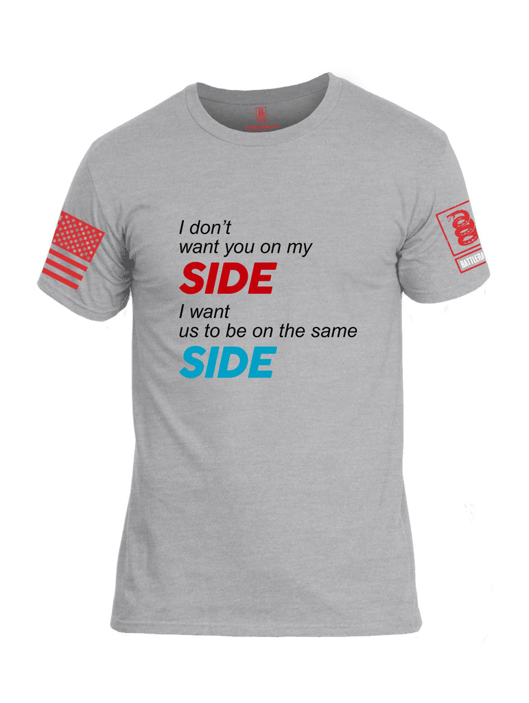 Battleraddle I Don'T Want You On My Side Red Sleeves Men Cotton Crew Neck T-Shirt