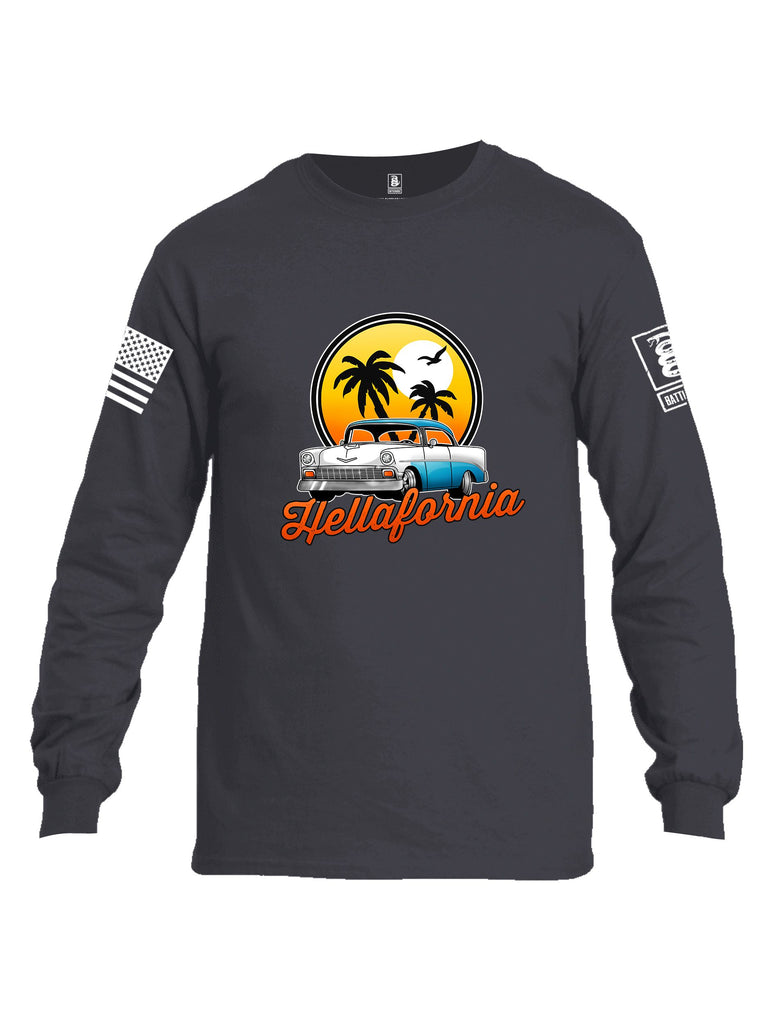 Battleraddle Hellafornia Chevy 56 White Sleeves Men Cotton Crew Neck Long Sleeve T Shirt