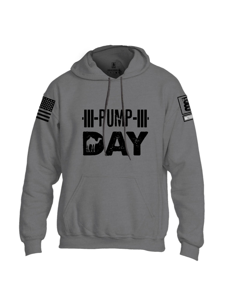 Battleraddle Pump Day  Black Sleeves Uni Cotton Blended Hoodie With Pockets