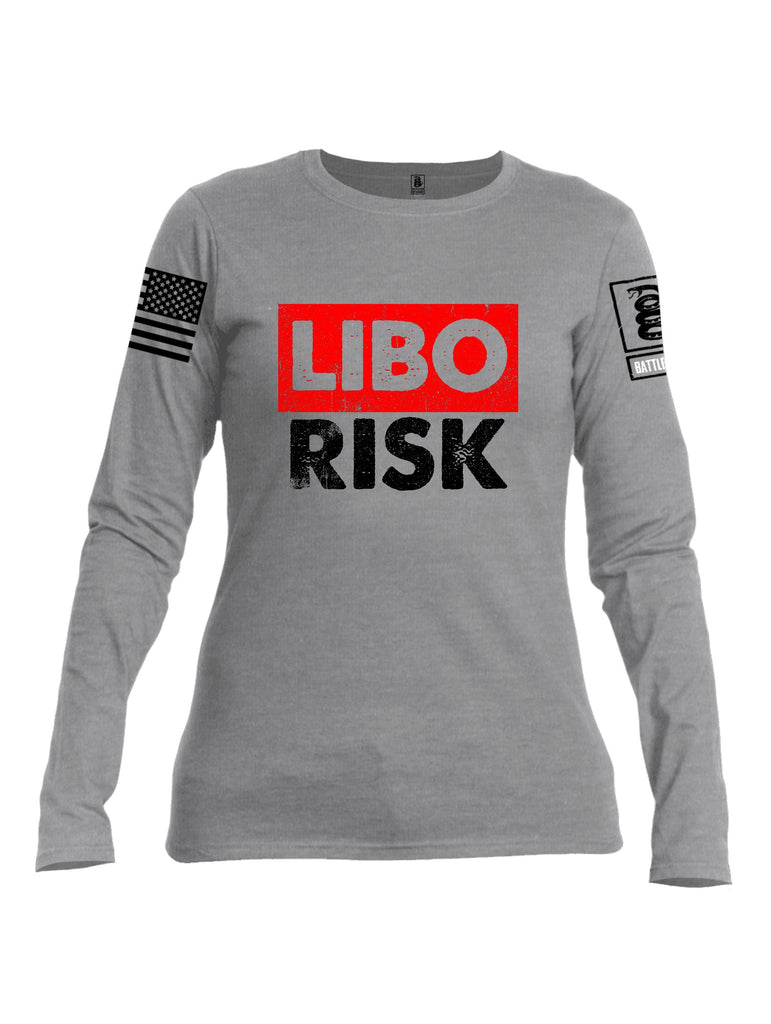 Battleraddle Libo Risk Black Sleeves Women Cotton Crew Neck Long Sleeve T Shirt