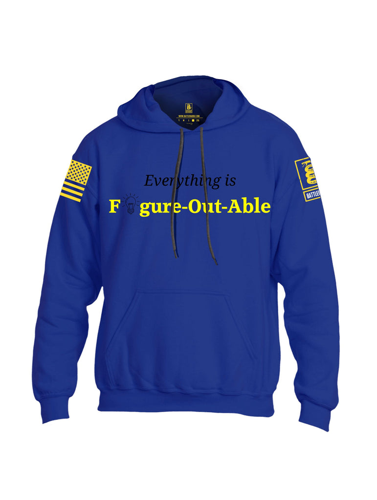 Battleraddle Everything Is Figure-Out-Able Yellow Sleeves Uni Cotton Blended Hoodie With Pockets