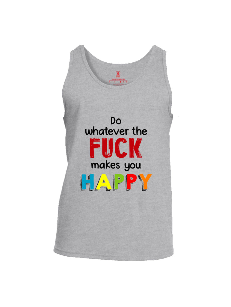 Battleraddle Do Whatever The Fuck Makes You Happy Red Sleeves Men Cotton Cotton Tank Top