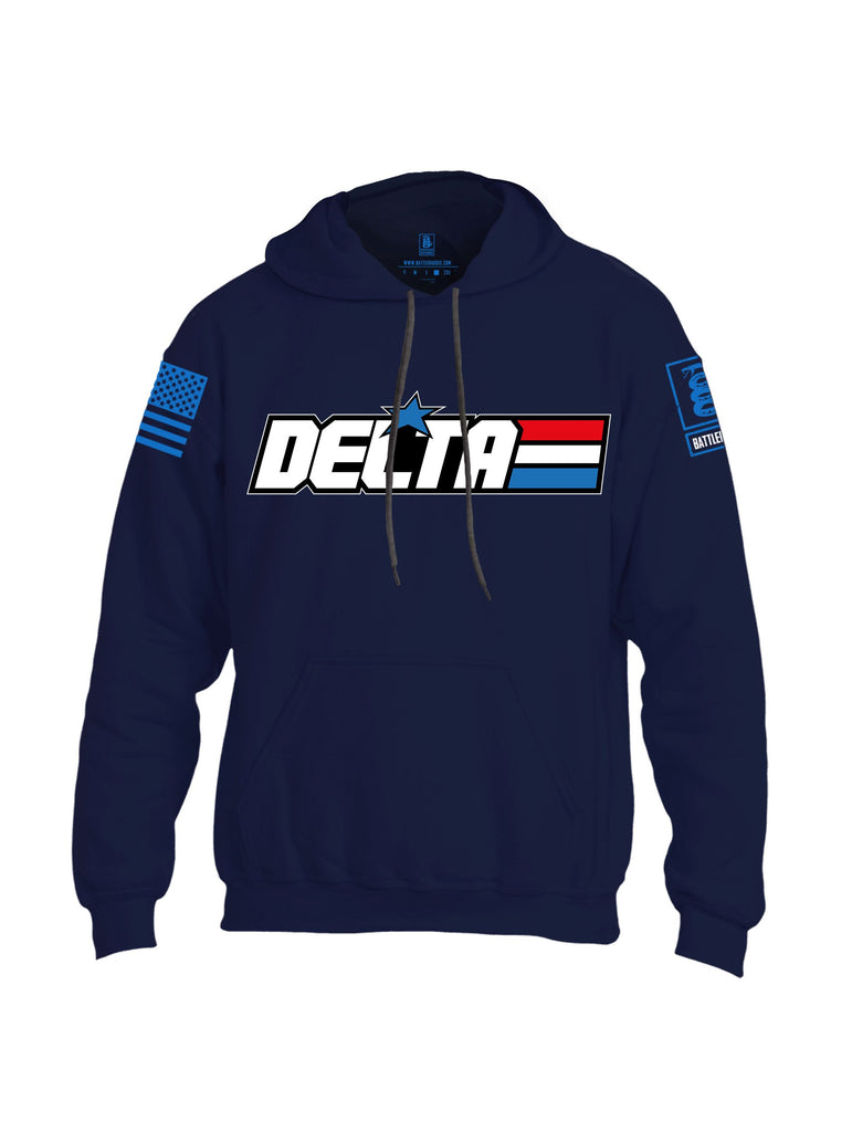 Battleraddle Delta Gi Joe Mid Blue Sleeves Uni Cotton Blended Hoodie With Pockets
